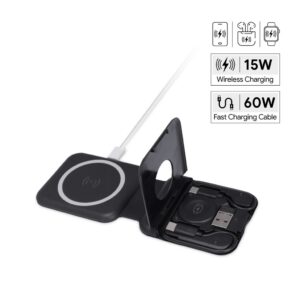 TURIN - @memorii Foldable 2-in-1 Wireless Charger and Multicable Set